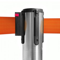 Nerezová bariéra s flexi pásem délky 3 m, kónická podstava, pás oranžový